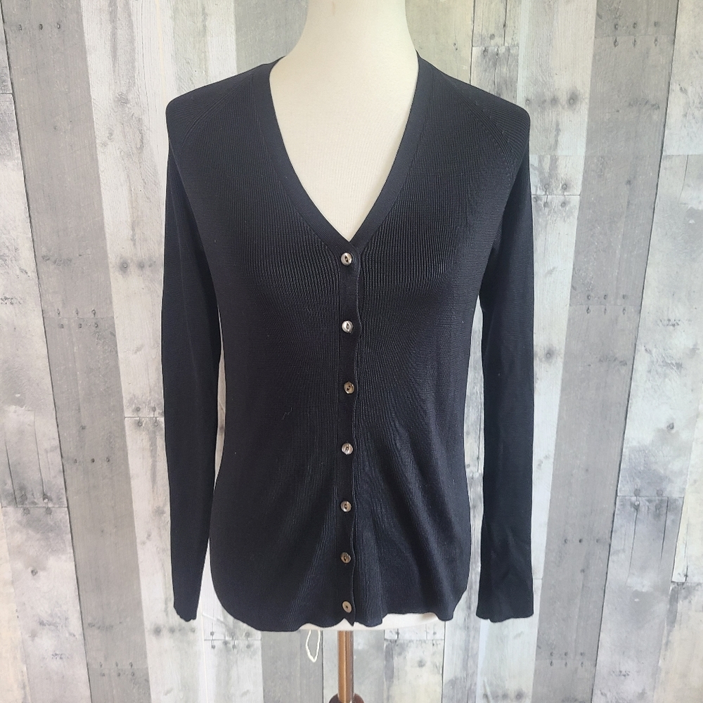 Henri Bendel Black Cardigan Sweater